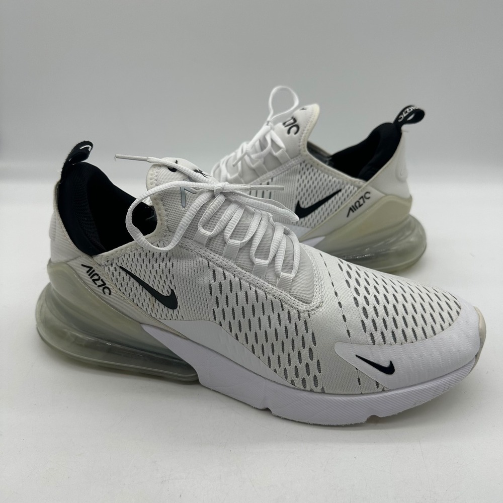 Nike AH8050-100 Mens Size 13 White Black Air Max 270 Athletic Running Shoes